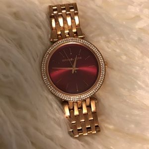 **RED/RUDY GOLD MICHAEL KORS WATCH**